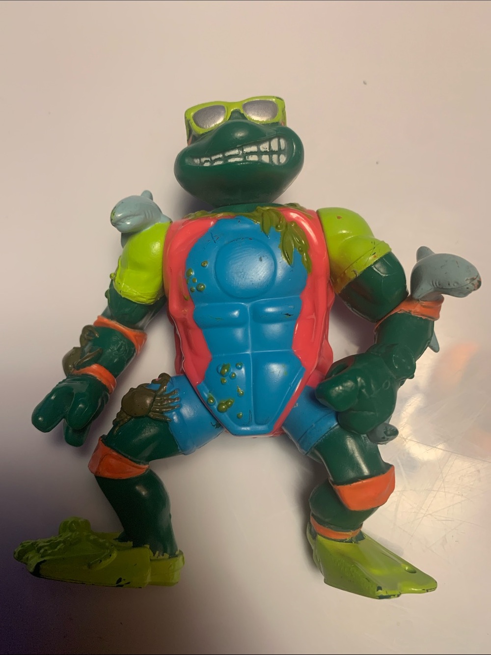 Colorful Turtle Action Figure - Green, Blue, Neon Yellow